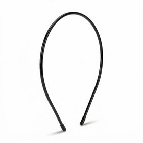 L. Erickson front view of black Twiggy headband showing slim silhouette and polished look