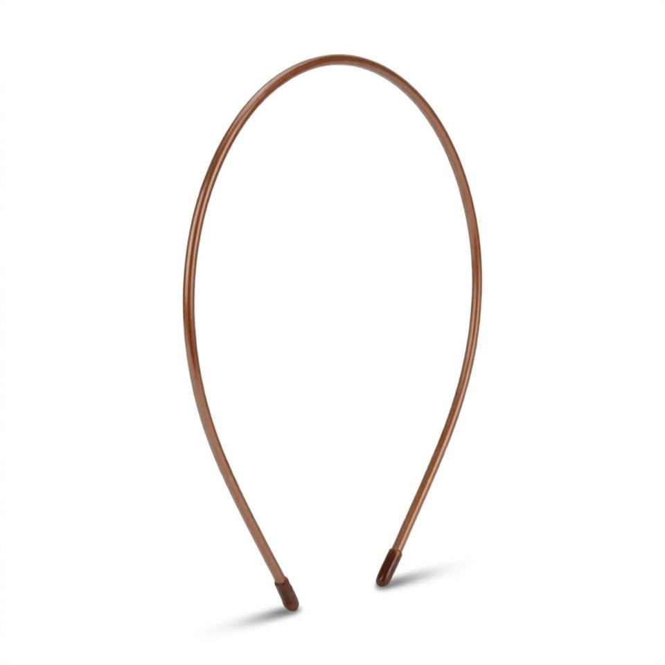 L. Erickson front view tortoise headband showing slim elegant shape and polished finish