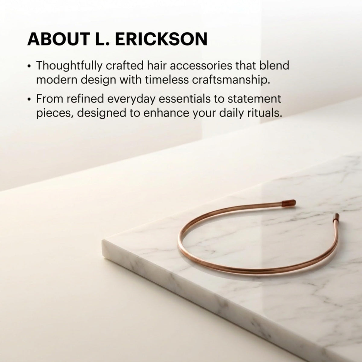 L. Erickson side profile on head demonstrating comfortable secure hold for all-day wear
