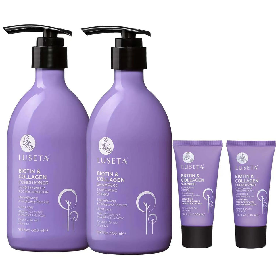 L LUSETA front packaging showing full and travel sizes and benefits
