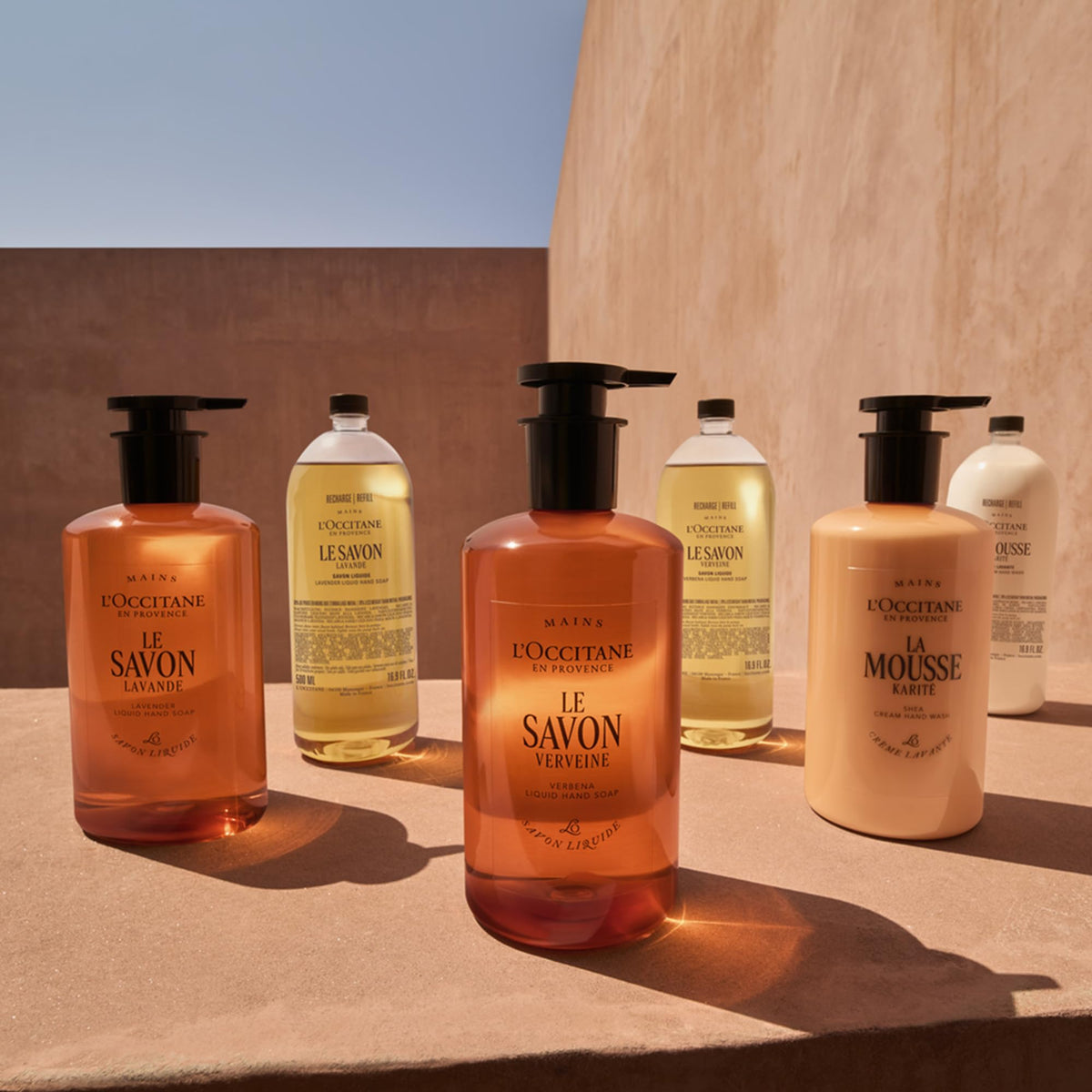 L'OCCITANE bathroom lifestyle shot showing soap integrated into daily routine