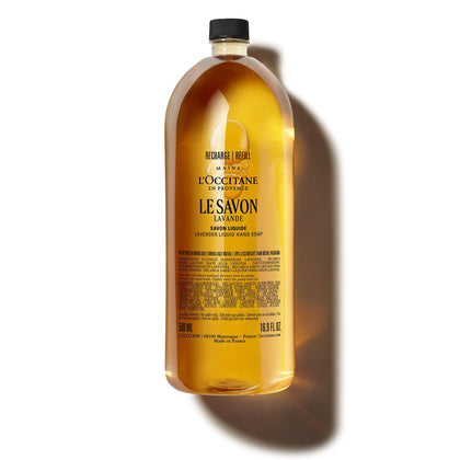 L'OCCITANE front packaging showing bottle and label, highlights gentle cleansing