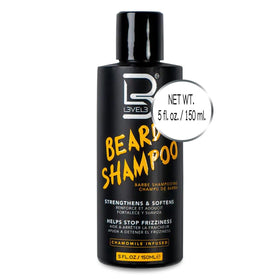 L3 beard shampoo on bathroom vanity suggesting streamlined grooming routine