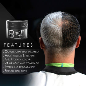 L3 black gel before and after touchup demonstrating instant gray concealment