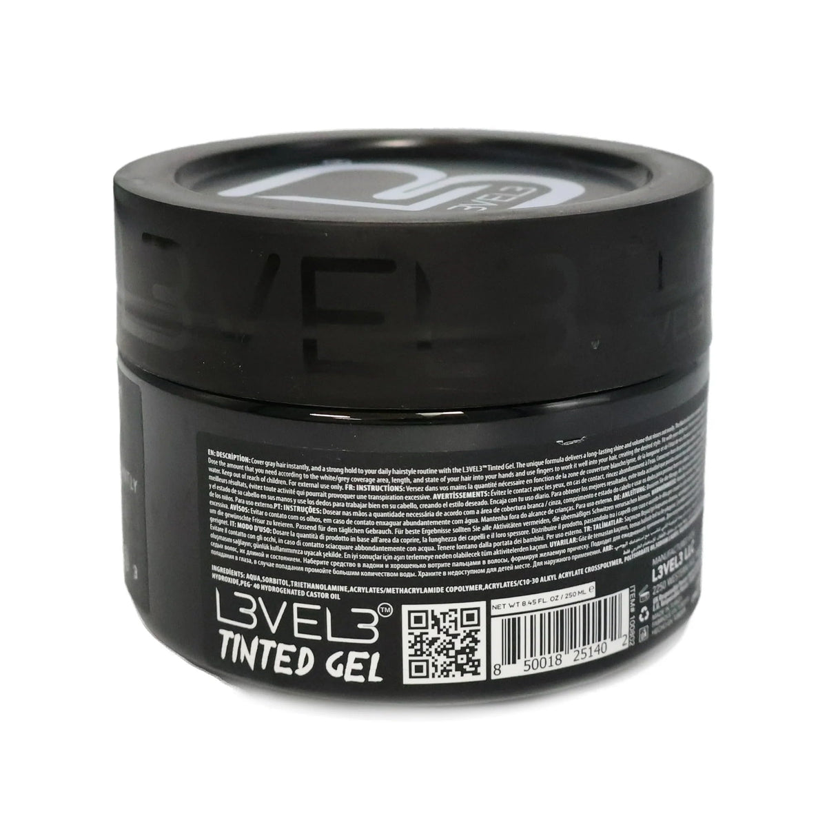 L3 black gel in a compact travel kit ready for on-the-go grooming convenience