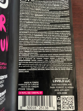 L3 bottle label close-up showing ingredients and usage clarity benefits