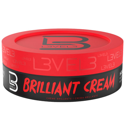 L3 front packaging of Level 3 Brilliant Cream showing product label and size, clear presentation benefit
