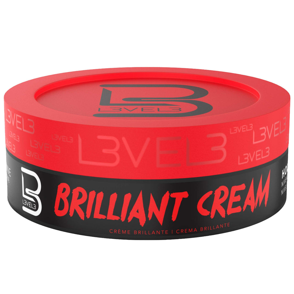L3 front packaging of Level 3 Brilliant Cream showing product label and size, clear presentation benefit