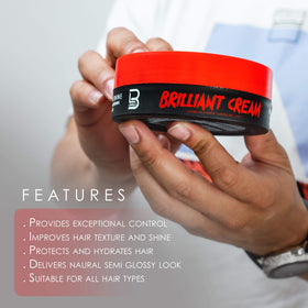 L3 open jar held in hand showing cream amount and travel-friendly size for on-the-go styling