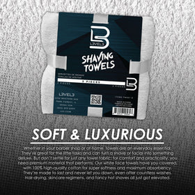 L3 towel draped around a client neck illustrating comfortable, secure fit