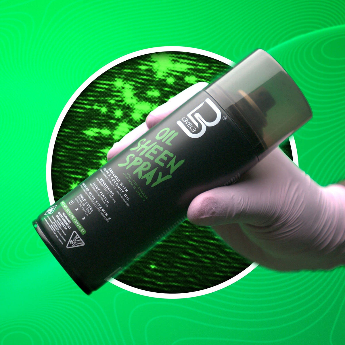 L3 lifestyle image of styled hair showcasing glossy finish and frizz control