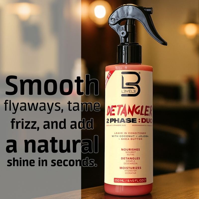 L3 spritz applied on damp hair for easier combing
