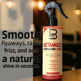 L3 spritz applied on damp hair for easier combing
