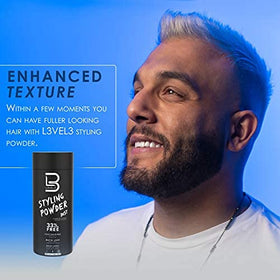 Model with L3-styled pompadour showing matte lift and natural finish