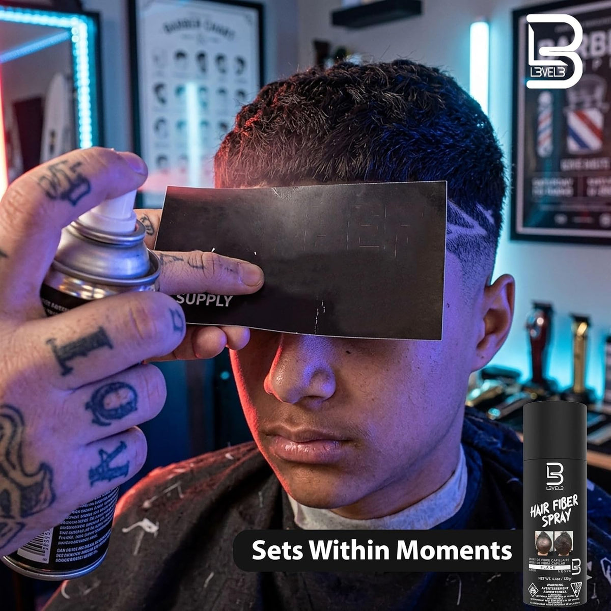 L3 application on hairline demonstrating targeted coverage benefit