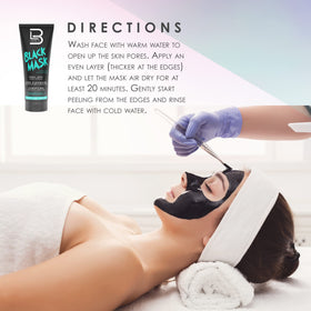 L3 model wearing peel-off mask demonstrating ease of use and even layer