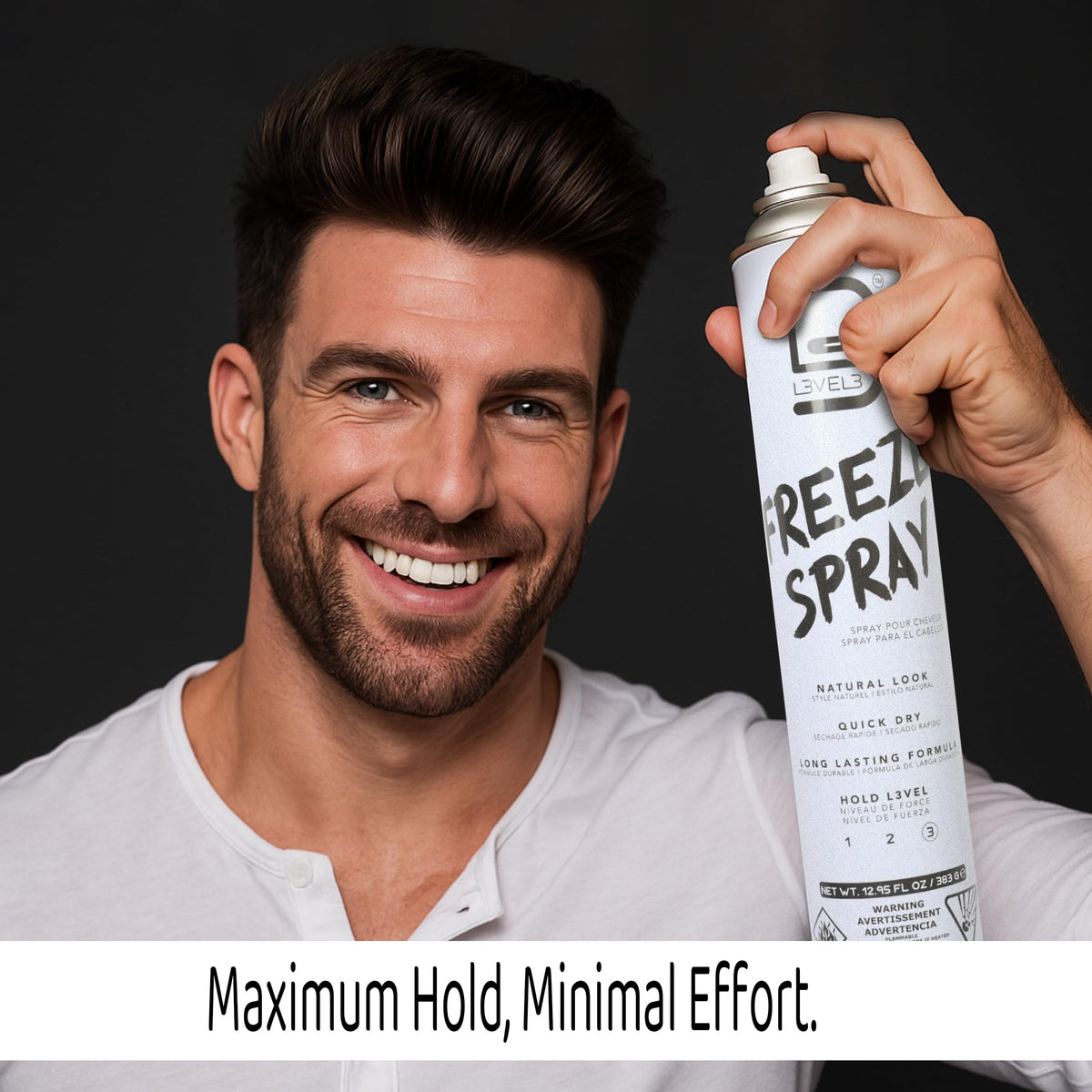 L3 mist setting styled hair, reducing frizz and adding shine