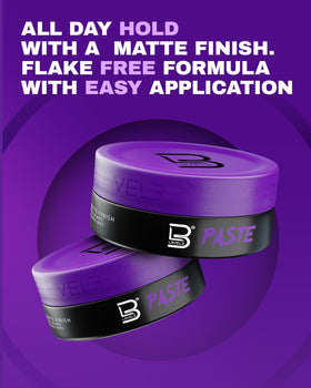 L3 paste placed by sink during grooming routine, showing easy washout benefit