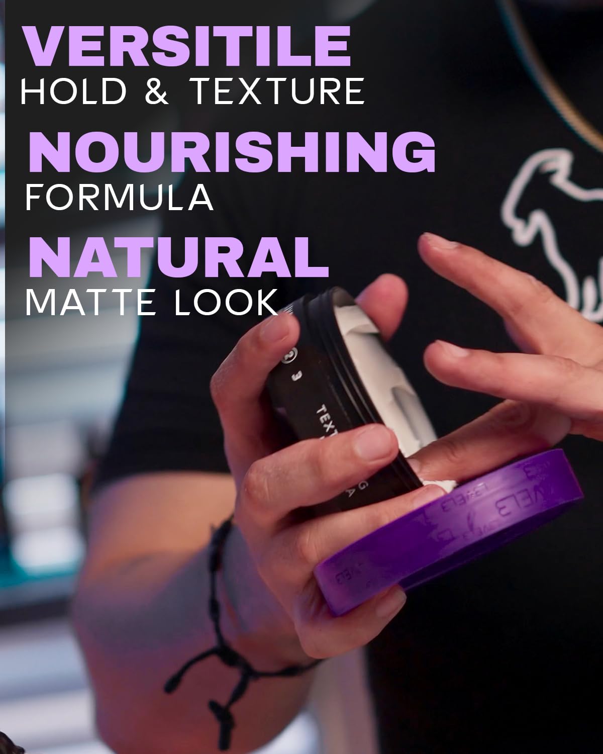 Side label detail on L3 paste displaying keratin ingredient and product benefits