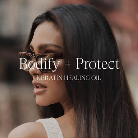 L’ANZA lifestyle styling scene showing bouncy hair and all-day flexible hold