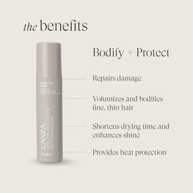 L’ANZA fine mist texture close-up illustrating lightweight coverage and non-sticky finish
