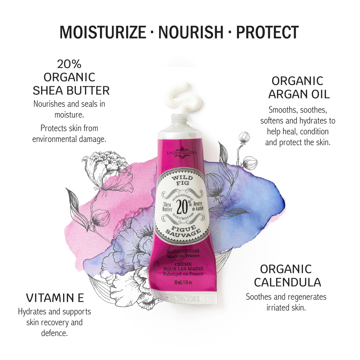 La Chatelaine close-up of creamy shea butter texture for deep hydration