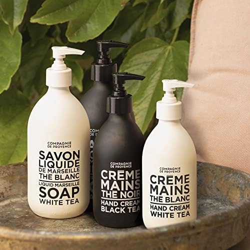 La Compagnie de Provence bottle styled on bathroom sink adding refined, decorative touch