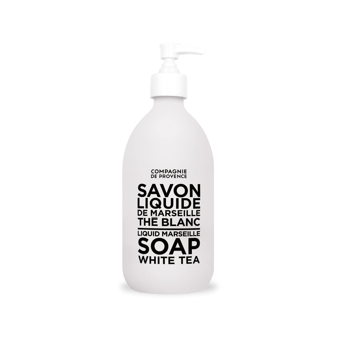 La Compagnie de Provence front glass pump bottle showcasing elegant design and durability