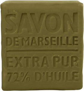 La Compagnie de Provence soap in use on a washcloth illustrating mild cleansing benefit
