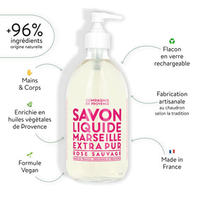La Compagnie de Provence pump detail highlights easy dispensing and durable glass benefit
