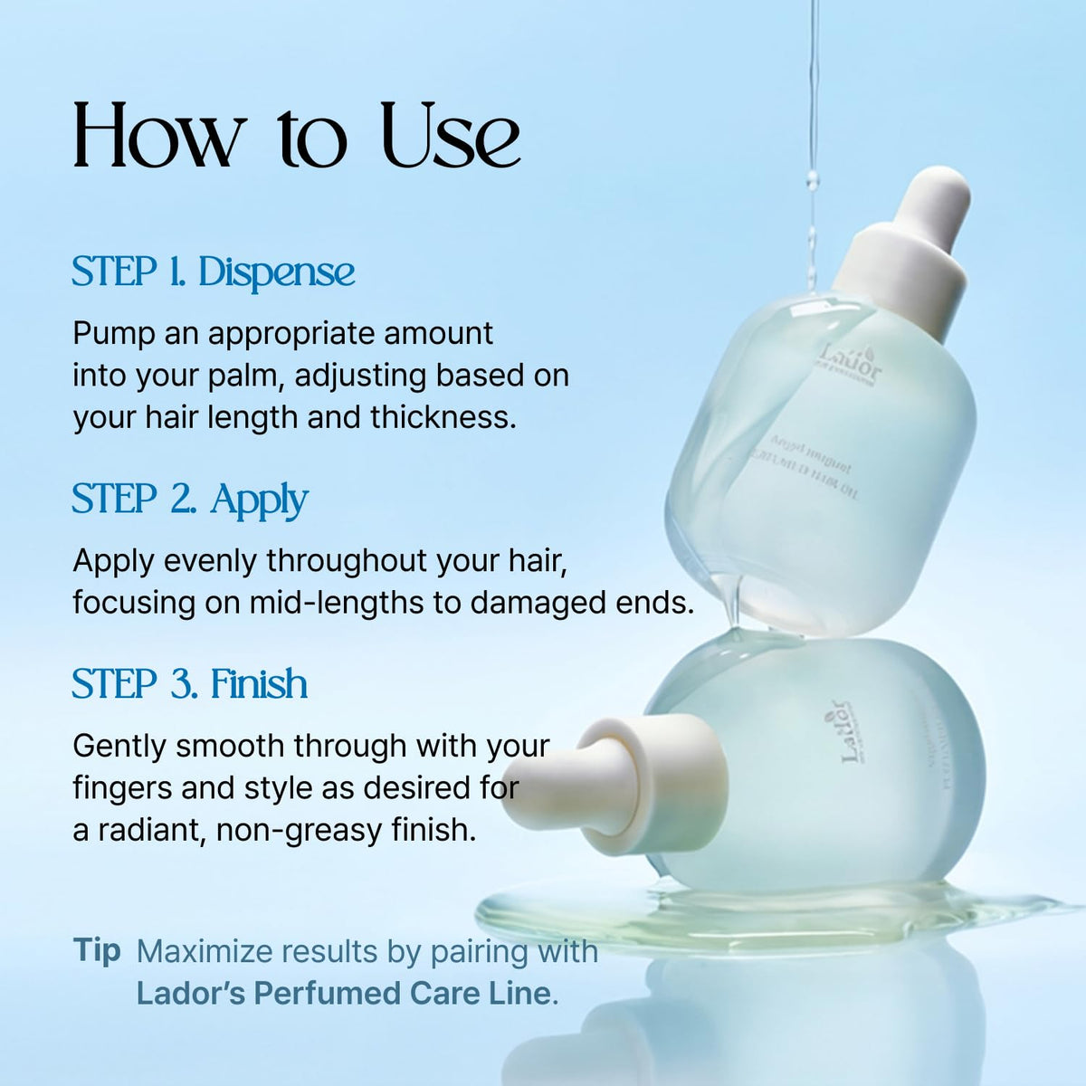 LA'DOR bottle inside travel pouch demonstrating portable styling solution benefit