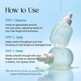 LA'DOR bottle inside travel pouch demonstrating portable styling solution benefit
