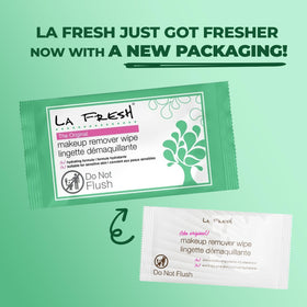 la fresh wipe next to a hand to show size and single-use practicality