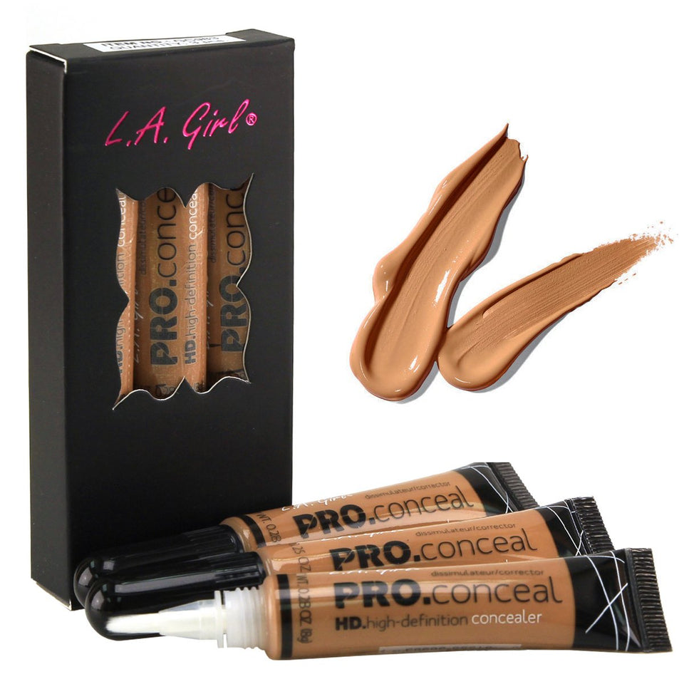 L.A. Girl front packaging showing three GC983 Fawn tubes and product benefit