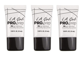 L.A. Girl primer front packaging showing compact trio and benefits