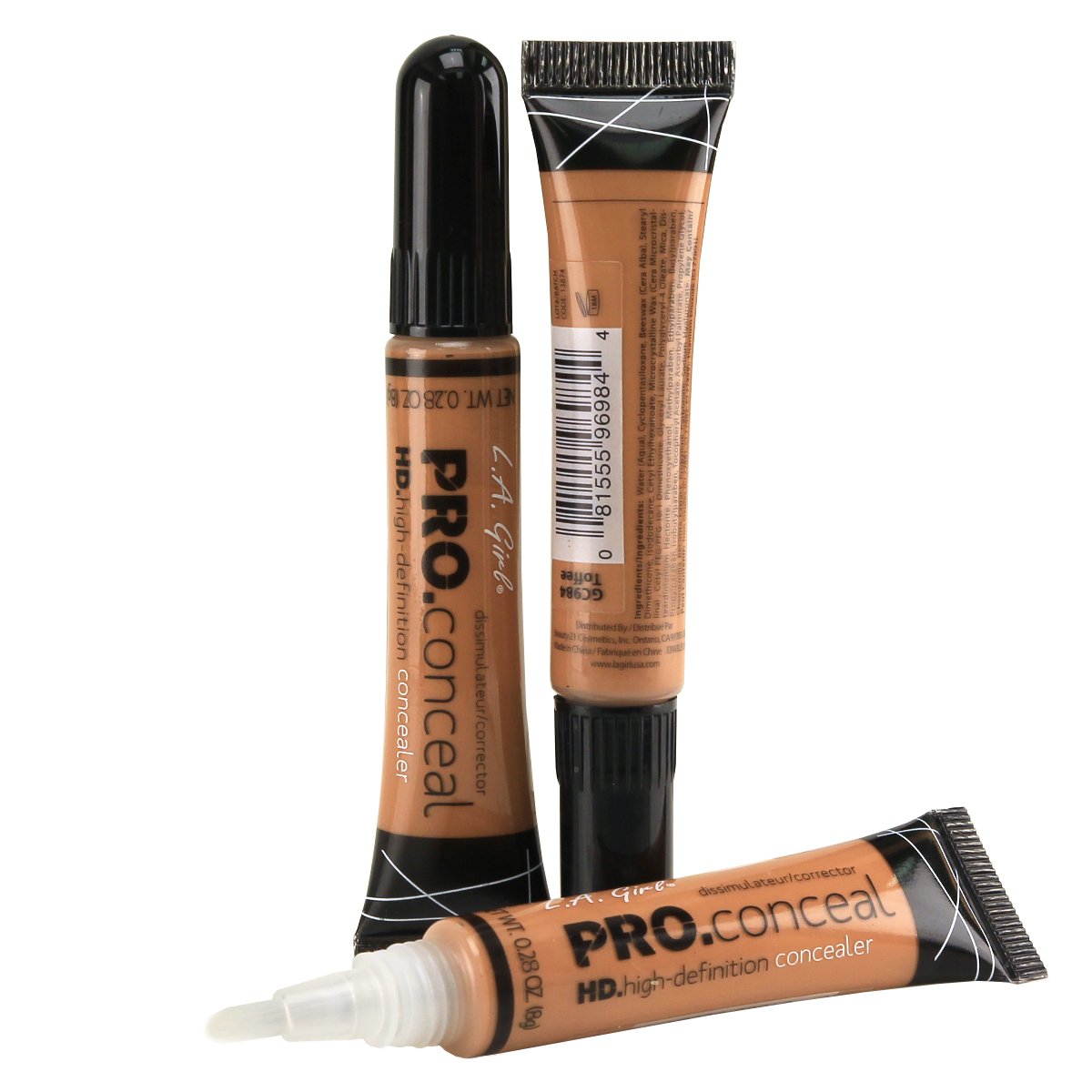 L.A. Girl brush-tip applicator close-up demonstrating precise placement and controlled application