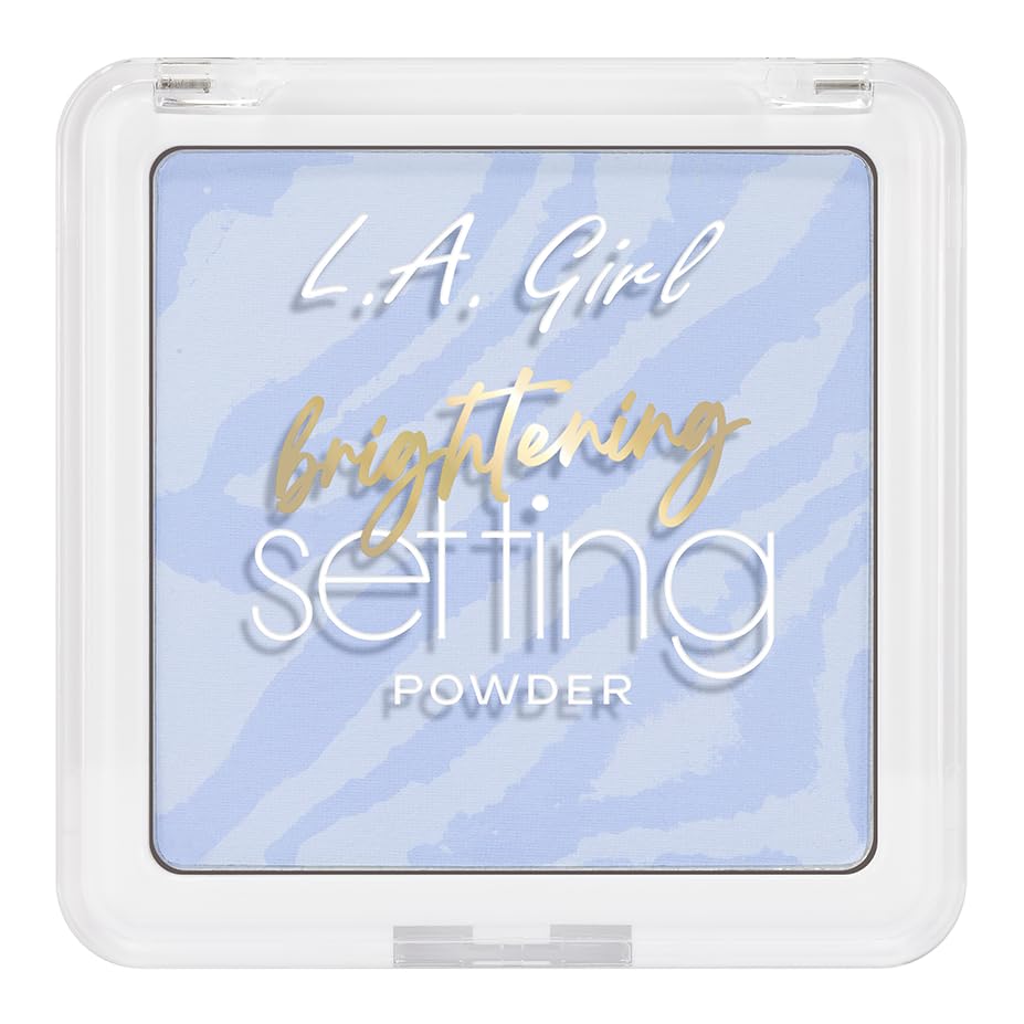 L.A. Girl marble powder close-up of blue and beige swirl texture highlighting blendability