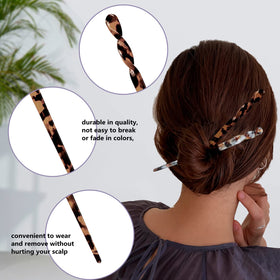 Single La Jolie Jasmin tortoise-shell hair stick detail showing tapered end for secure hold