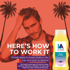 L.A. Looks slicked-back hairstyle showing smooth, shiny, frizz-controlled finish