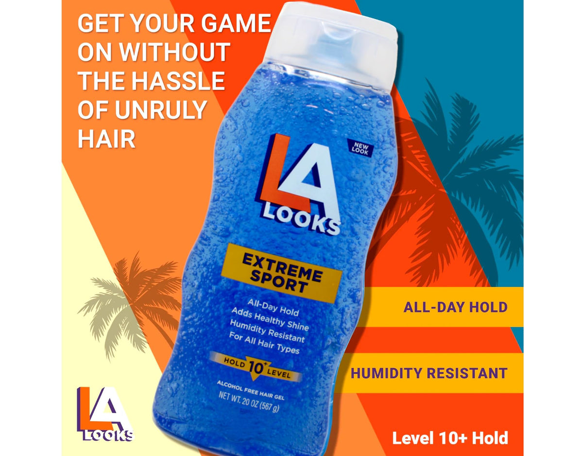 Person applying L.A. Looks gel to hair demonstrating quick styling and strong hold
