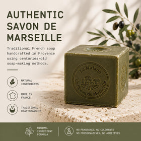 La Maison du Savon de Marseille close-up texture reveals smooth surface and moisturizing oils