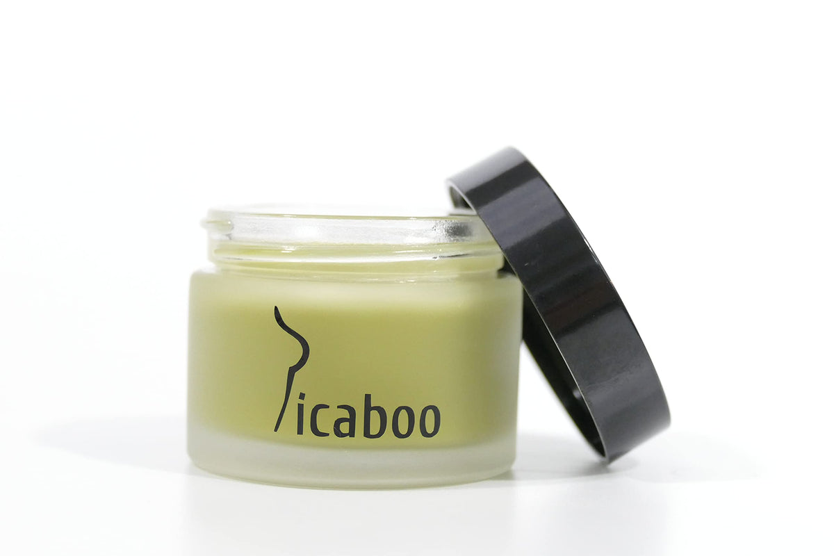 La Parea Wellness open jar texture close-up displaying soothing balm consistency