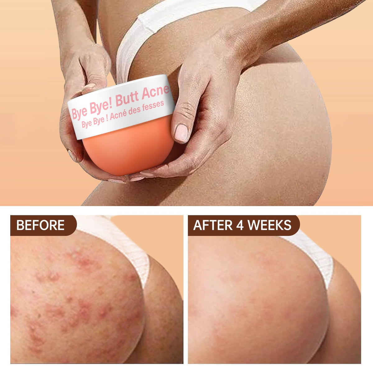 LA.PERSONAL application on buttocks in hand demonstrating easy spread and non-greasy feel