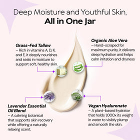 LA PURE close-up of smooth tallow texture highlighting rich nourishment benefits