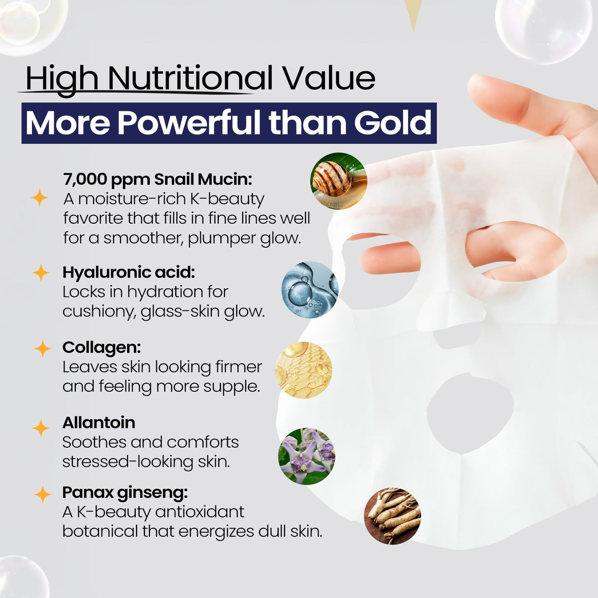 LA PURE label ingredients panel showing snail filtrate concentration