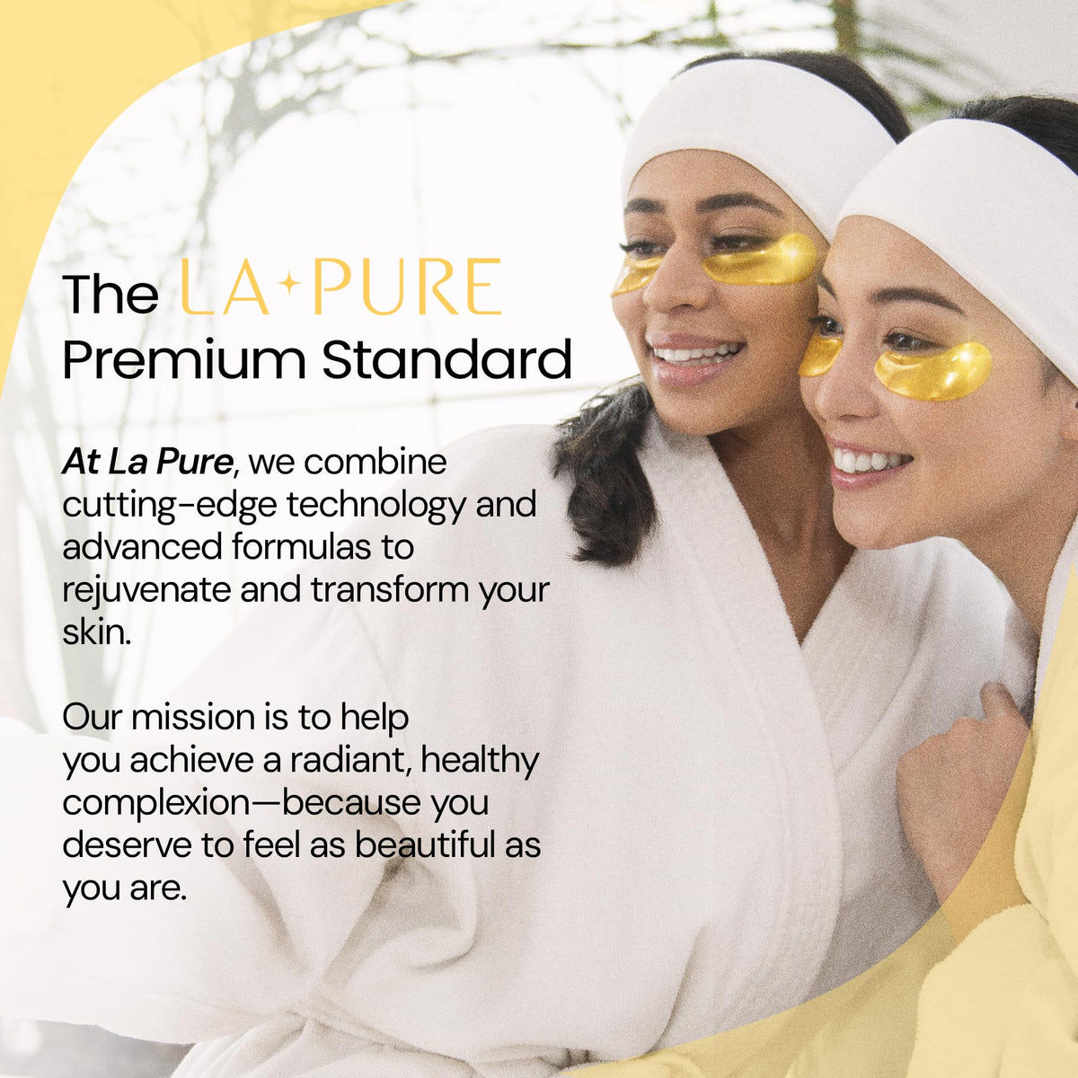 LA PURE lifestyle shot at bathroom mirror portraying quick daily refresh benefit