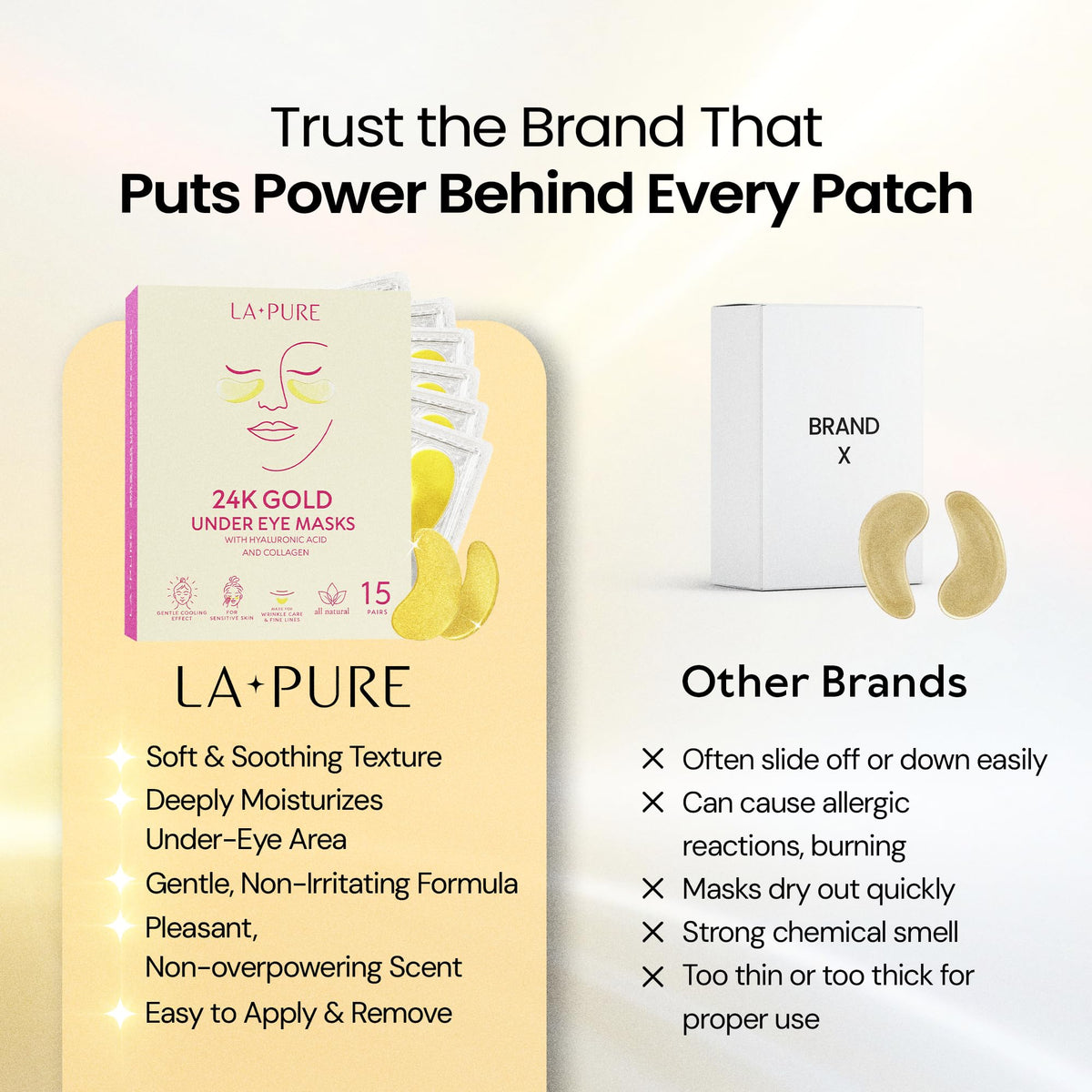 LA PURE packaging opened with patches and leaflet, convenient treatment benefit