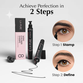 LA PURE ink texture swipe illustrating deep black pigment and smooth application