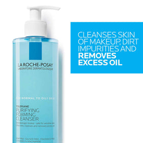 La Roche-Posay 400ml bottle in hand showing size and value
