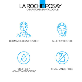 La Roche-Posay 6.7 fl oz bottle beside a hand for accurate size reference